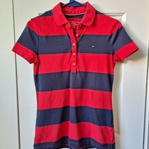 Tommy Hilfiger. Stretch Polo. Size XS. Red & Blue